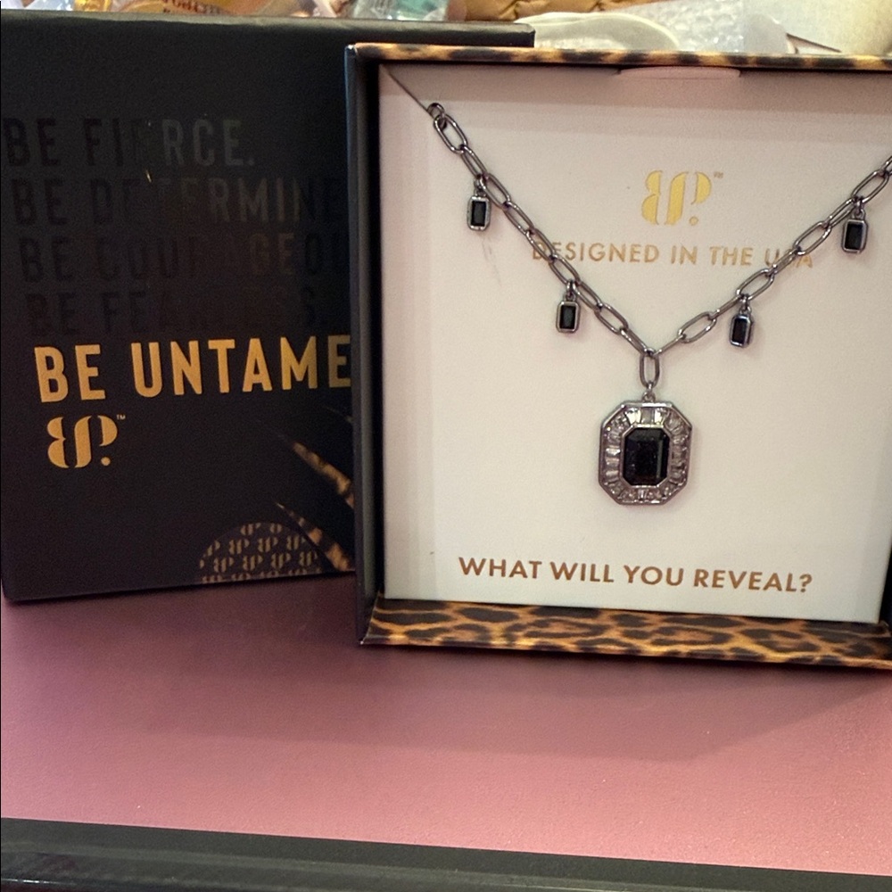 Bold Black and Silver Necklace by BP